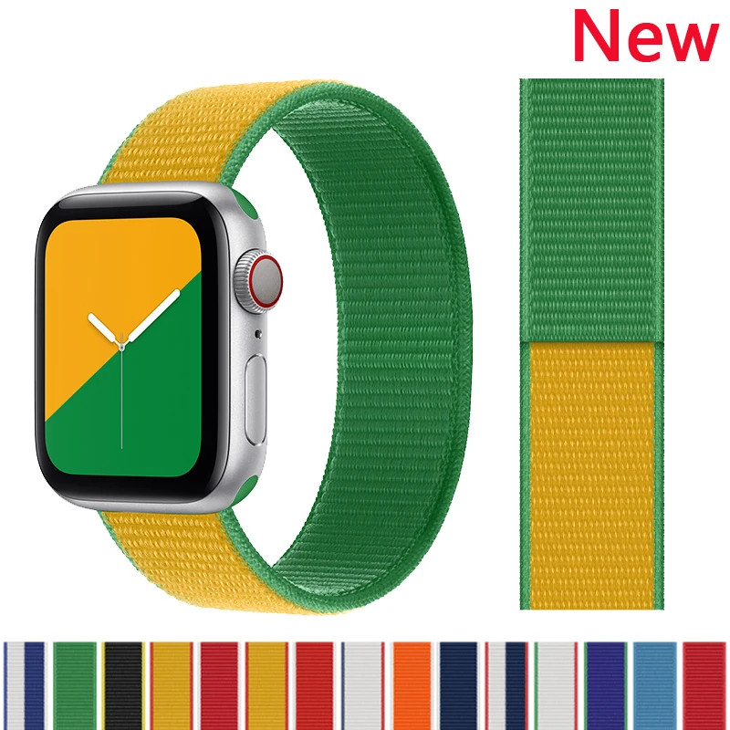 Nylon Loop Strap for apple watch band 44mm 40mm 38mm 42mm 44 mm iWatch bracelet correa Watchband for apple watch 7 6 5 4 3 41 45