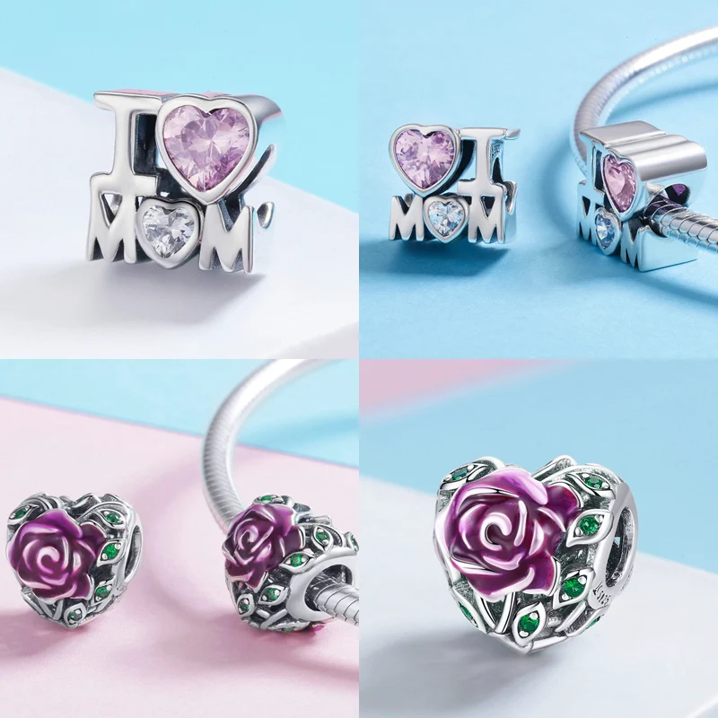 WOSTU Real 925 Sterling Silver Openwork Heart Charm Fit Original Bracelet Pendant Lucky Beads Wedding Fashion Jewelry FIC1248