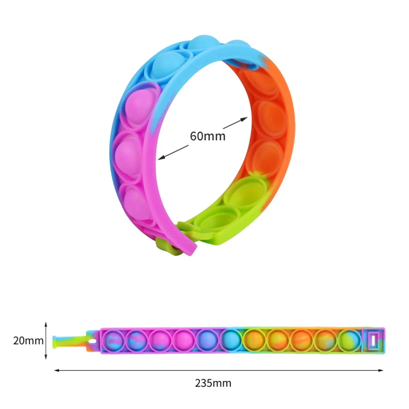 Fidget Toys Push Its Popite Bubble Dimple Bracelet Decompression Toys for Children Adults Anti Stress Reliever Pops Sensory Toy