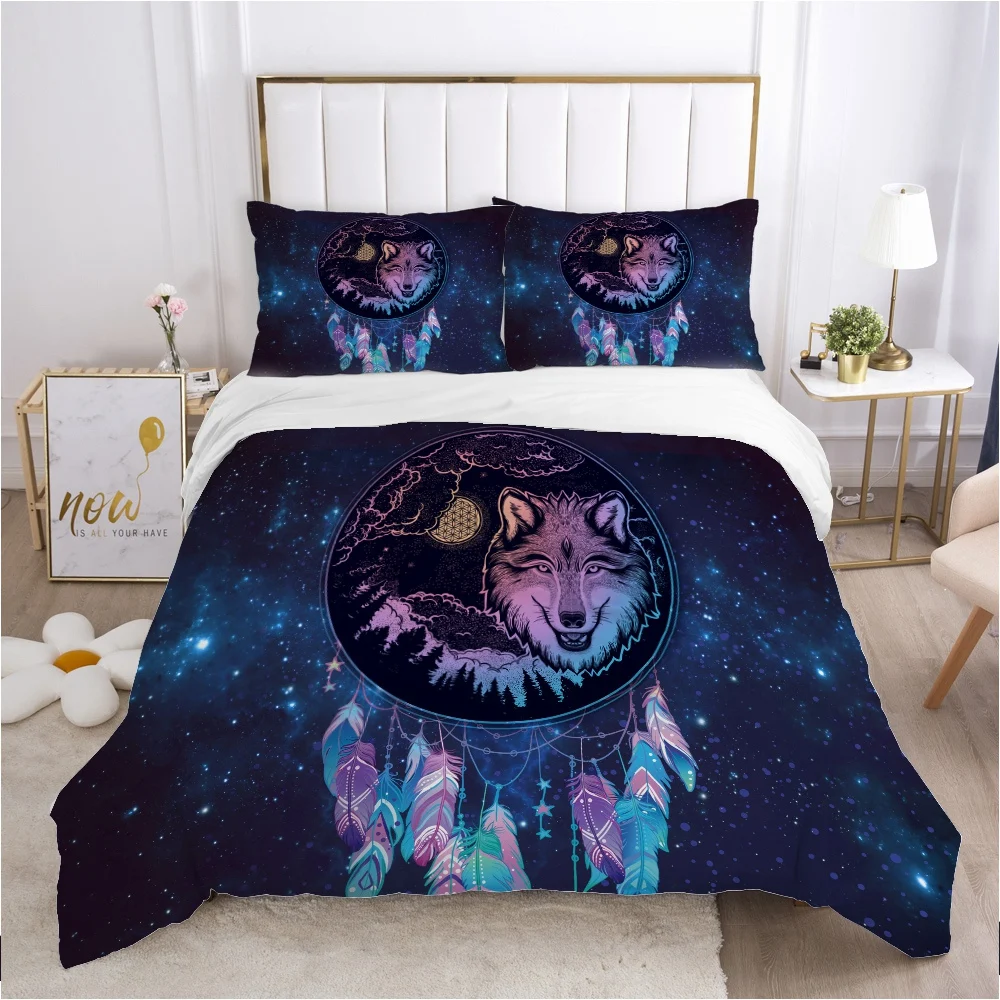 Imagem -05 - Conjunto de Cama de Casal Queen King Queen com Capa de Travesseiro Roupas de Cama 240x220 200x200 Lobo