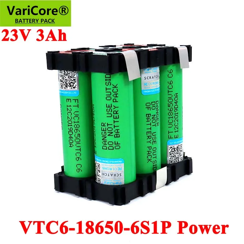 

VariCore 18650 VTC6 6S1P 3000mAh High power 20 amps 21V/25.2V for Screwdriver Electric hand drill batteries weld battery pack