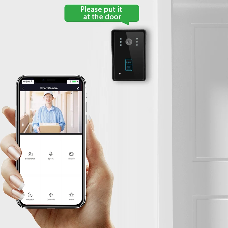 Câmera de campainha intercomunicante sem fio, Tuya App, Wi-Fi, telefone, vídeo, interrompido, fechadura elétrica, sistema de controle de acesso para