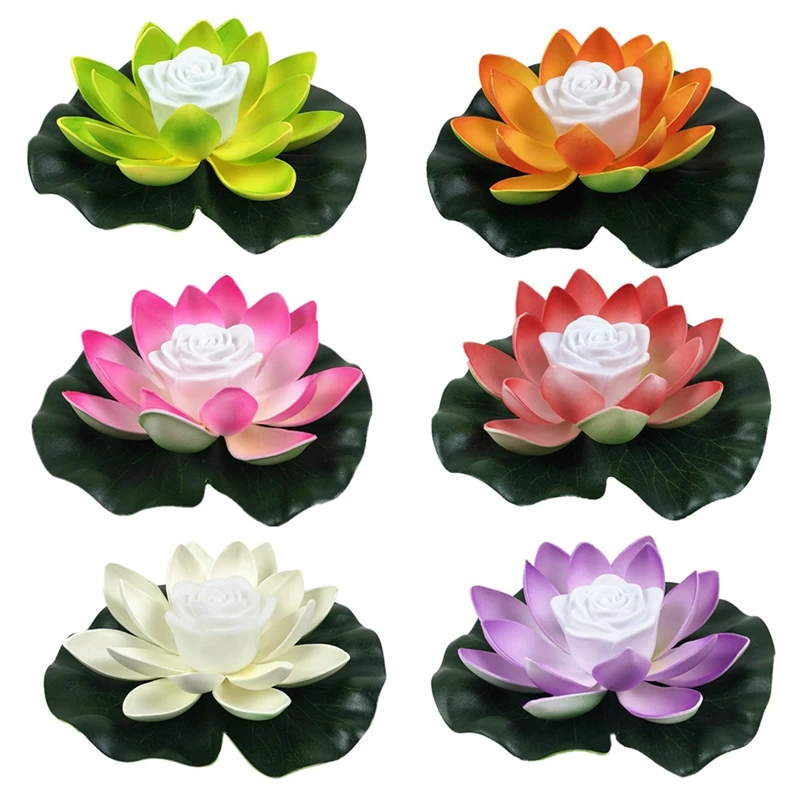 Garden Decorative Lighting Lamp Lotus Flower Shape Pond Lantern Light Blessing Lamp Floating Led Festival Outdoor Waterproof