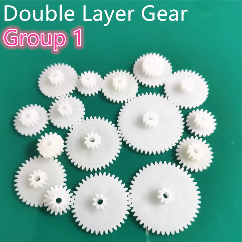 31 kinds of M0.5 Plastic Teeth Double Layer Gears Reduction Gear Group 1 Deck DIY Toy Car Robot Helicopter Parts Dropshipping