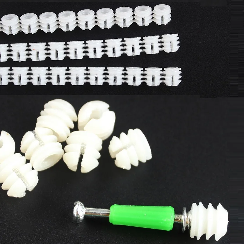 

2000Pcs M6 Nylon Pre-insert Embedded Nut Barrel Furniture Cupboard Cabinet 3 In1 Cam Connector Hammer Knock-in Air Drive