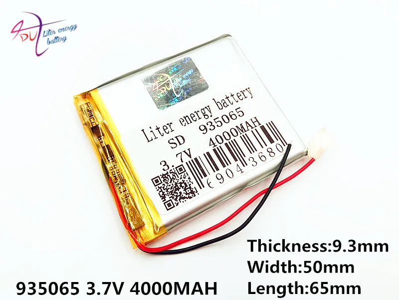 3.7 V, 4000mAH 935065 (polymeer lithium ion/Li-Ion batterij) Liter energie voor Slimme horloge, GPS, mp3, mp4, mobiele telefoon, luidspreker
