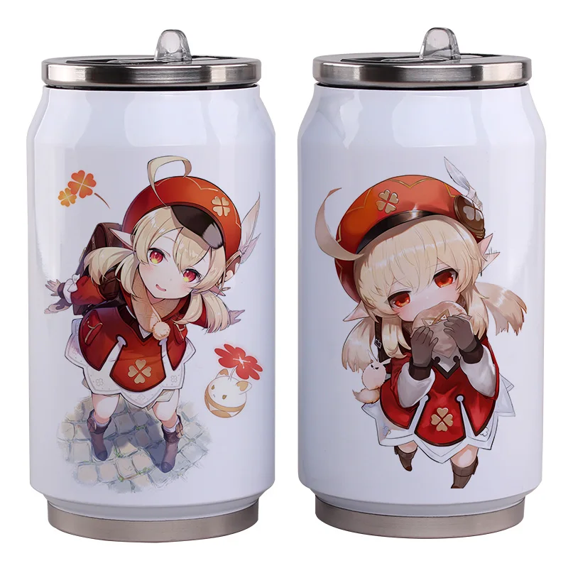 Xmas Holiday Gift Game Genshin Impact Cosplay Vacuum Mug Anime Project 304 Stainless Steel Klee Tea Cup Kids Birthday Toys 2021