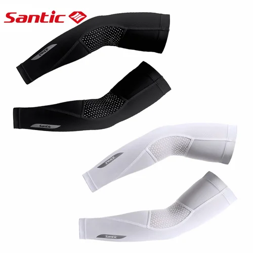 Santic verano ciclismo manga de brazo bicicleta transpirable calentadores de brazo protección UV deportes al aire libre tela de hielo ciclismo manga de brazo