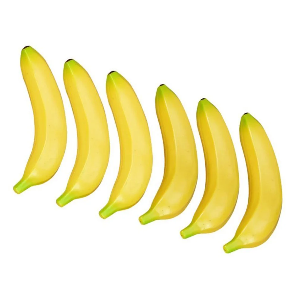 6 Pcs Plastic Foam Artificial Bananas Simulation Fruit Props Decor Kit Practical For Home Decoration Accessories