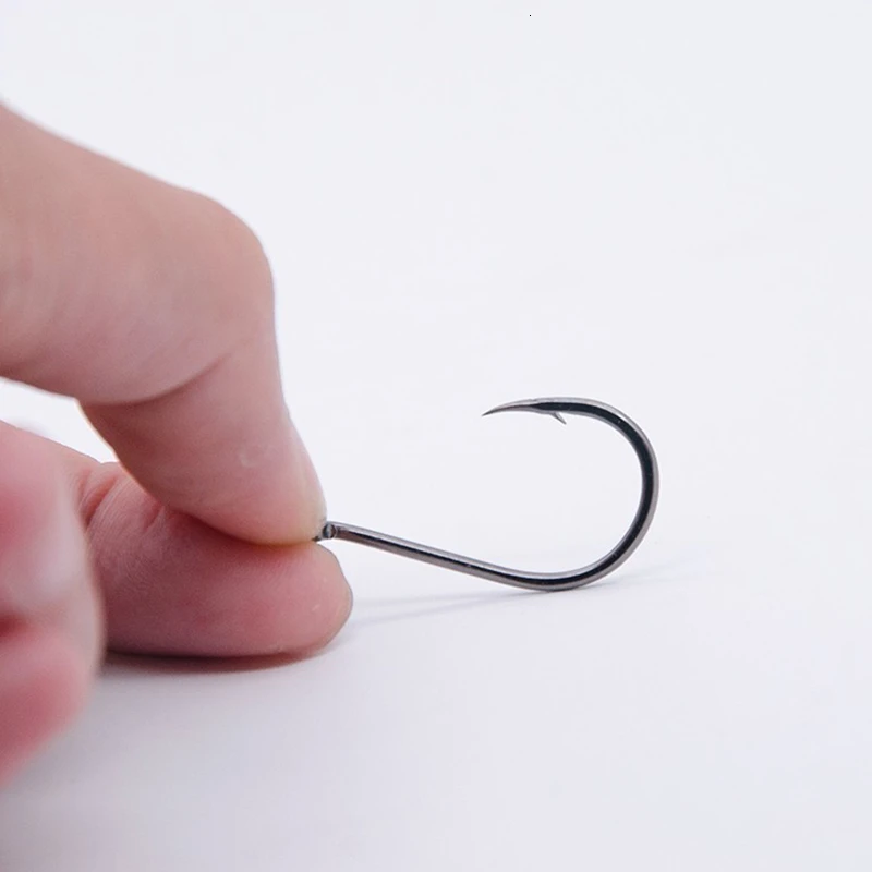 50 unids/lote anzuelos de pesca anzuelos de púas de acero rico en carbono anzuelos circulares compensados de alta calidad para cebo vivo de carpa 1-12 #   Anzuelos - imagen 4