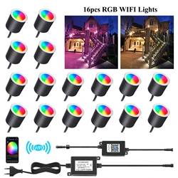 RGB WIFI LED 매립형 스폿 라이트, dc12 v, IP67, 야외, Inground, 다채로운 램프, 마당, 정원, 데크, 풍경, 통로, 계단, 파티오용