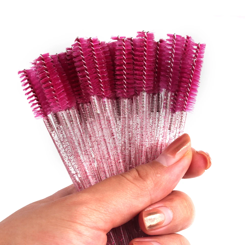 NEWCOcloser-Brosse à cils en cristal de poulet avec poignée en diamant, baguettes de mascara, outil d'extension de cils, 50 pièces/lot