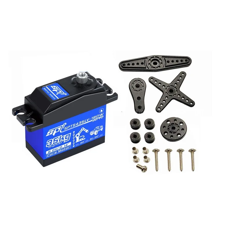 Servo de engranaje de metal digital SPT5425LV SPT5435LV piezas de barco RC 25KG 35kg 90 °   Par grande para barco de coche robot RC 1:8 1:10