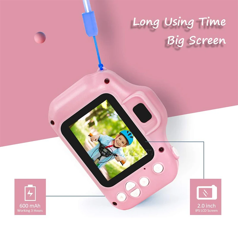2.0 inch HD Video Camera Kids Digital Vlog Camara Photography Children Best Christmas Gift Mini Camcorder Support Hidden TF Card