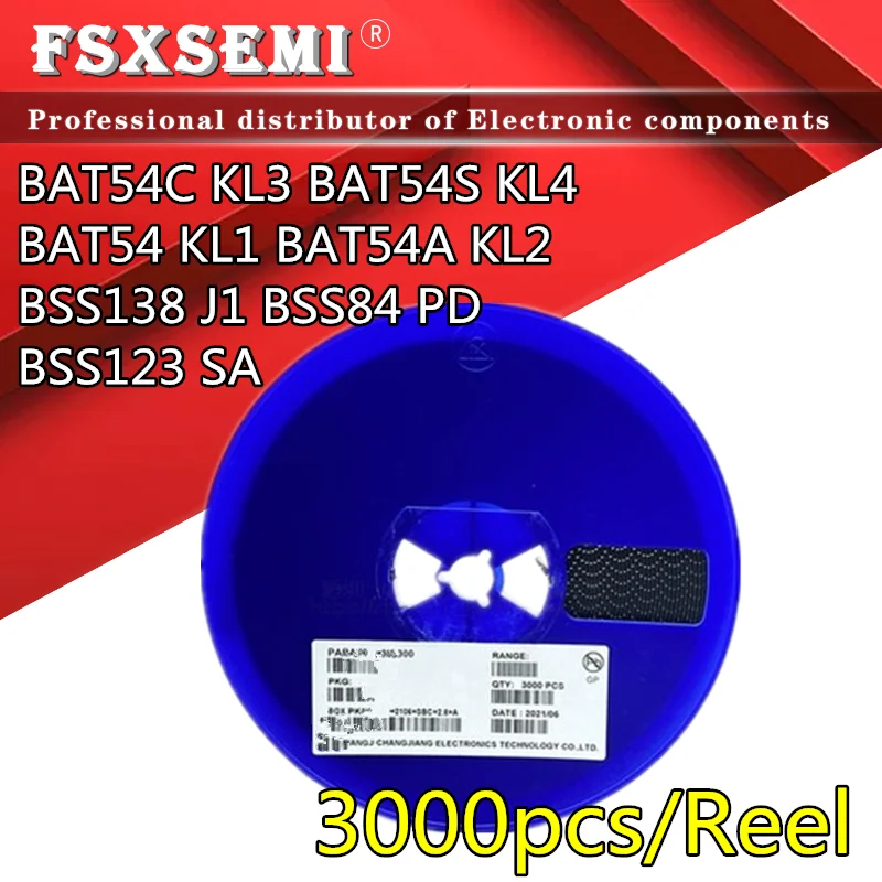 

3000pcs/lot New BAT54C KL3 BAT54S KL4 BAT54 KL1 BAT54A KL2 BSS138 J1 BSS84 PD BSS123 SA Schottky diode SOT23