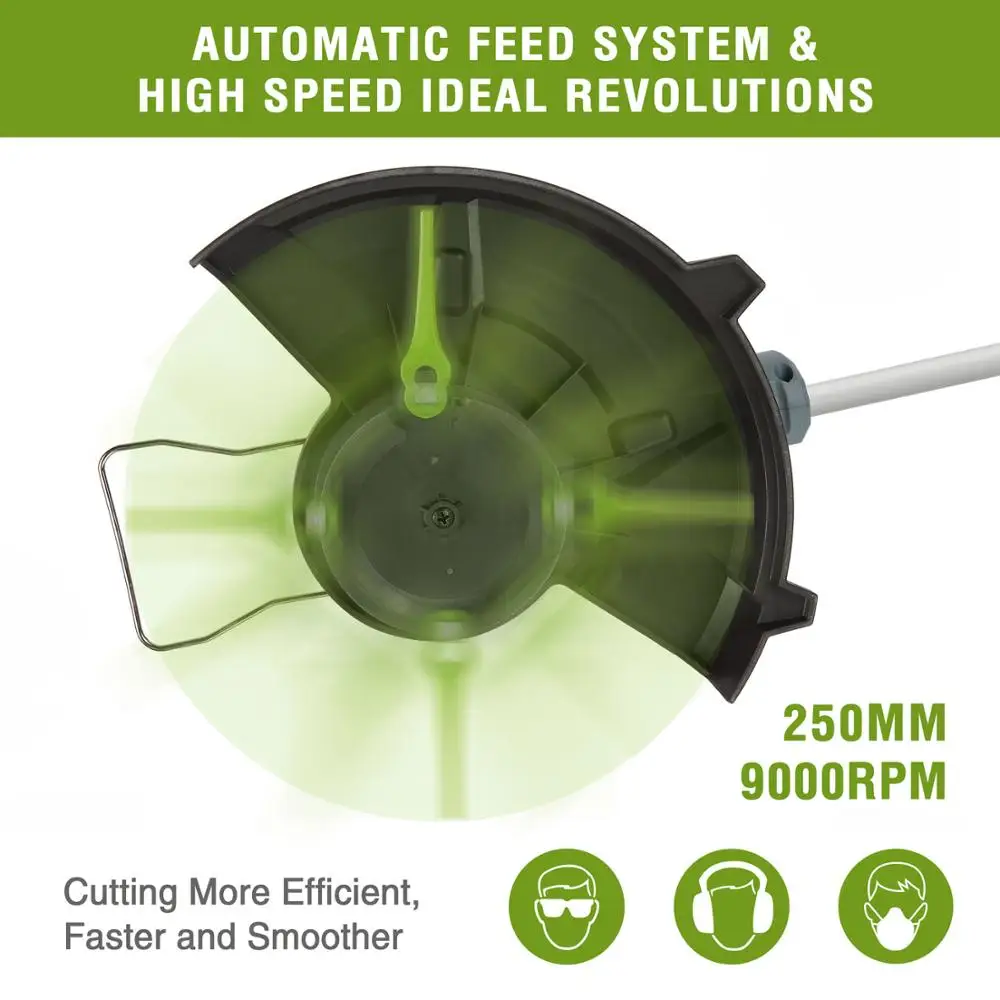 Workpro 20V 12 "Cordless Gras Trimmer Set Elektrische Grasmaaier 2000Mah Li-Ion Auto Release String Cutter Snoeien tuingereedschap