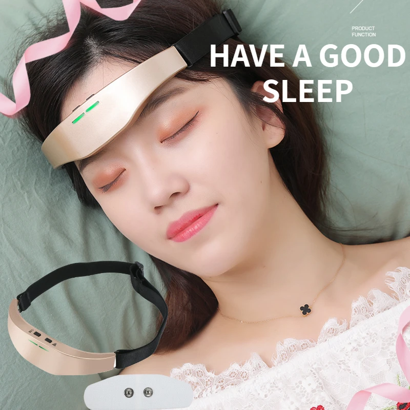 Low Frequency Pulse Stimulate Head Massager Wireless Stress Relief Brain Massage Helmet Unisex Sleep Therapy Device Sleeping Aid