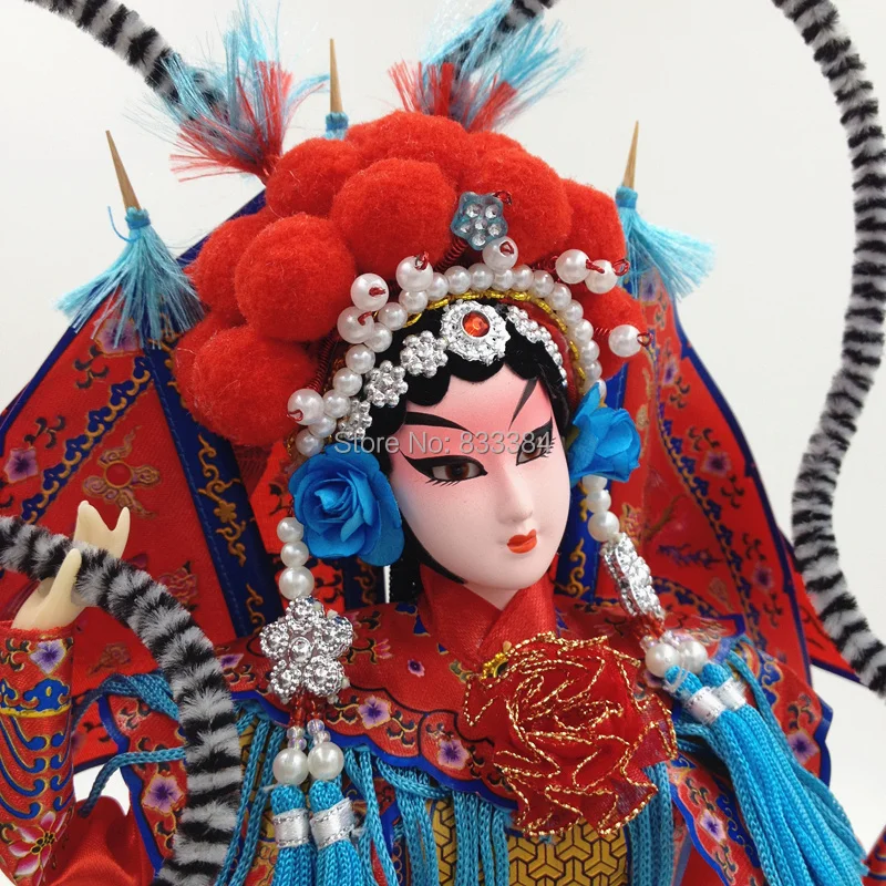 Chinese Traditional Handicraft Silk Figurine Collectible Chinese Doll Silk Doll (1800-Red)