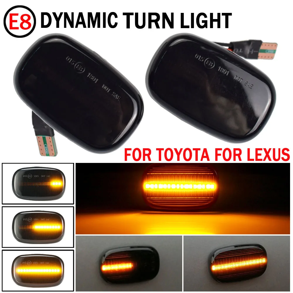 For Toyota Avensis Verso Carina Celina Corolla Camry Caldina Harrier Hilux IPSUM Led Dynamic Side Marker Turn Signal Lights