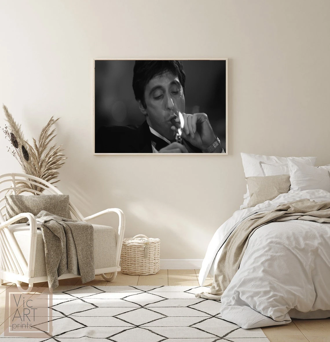 Al Pacino As Tony Montana Movie Film Poster, Black - White Scarface Film Art Photography Picture, Home Décor Wall Art