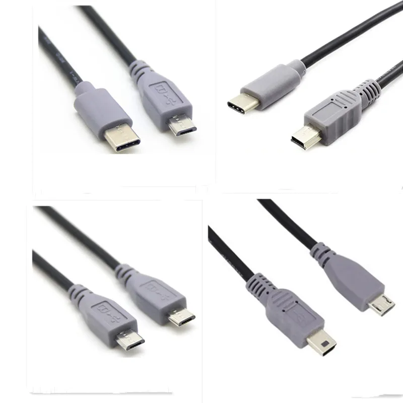 

Переходник с USB Type C 3,1 «папа» на мини-USB, MICRO USB, 5 Pin, B «папа», адаптер OTG, кабель передачи данных для Macbook Mobile, 30 см