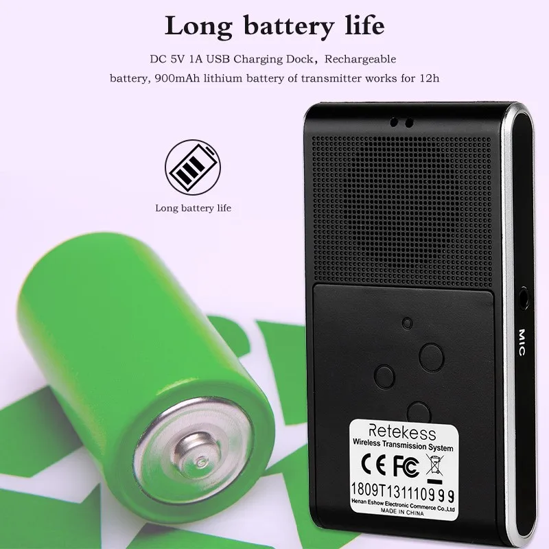 Retekess T130 Whisper Drahtloser Tourguide-Audio-Guide-Sender für Simultanübersetzung bei Ausflügen und Dolmetschungen bei Meetings – Detail 10