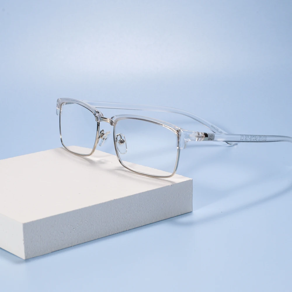 비즈니스 독서 안경 남자 괴상한 처방 안경 남자 금속 맞춤형 광학 안경 프레임 레트로 돋보기 노안