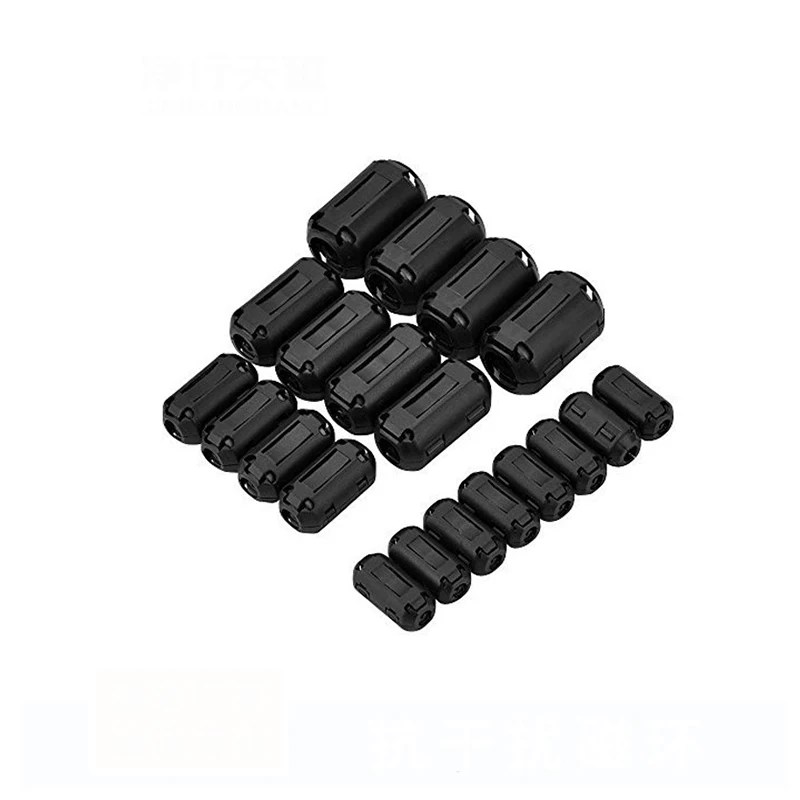 Ring Core Ferrite Bead Clamp Choke Coil EMI RFI Noise Filter Clip Snap for 3.5/5/7/9/13mm Black Cable Connector Filters Holder