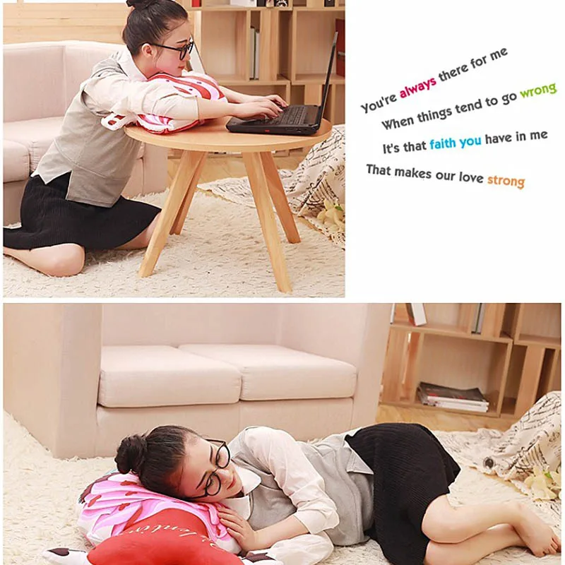 3D Plush Ice Cream Bolster Cupcake Soft Back Cushion Yummy Sofa Decoration Cartoon Pillow Bed Throw For Kid Birthday Xmas Gifts