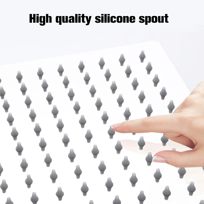 Pommeau de douche rond carré chromé/noir mat, 6 "/8"/10 "/12", économie d'eau de pluie, accessoire de salle de bains Ultra-fin en acier inoxydable