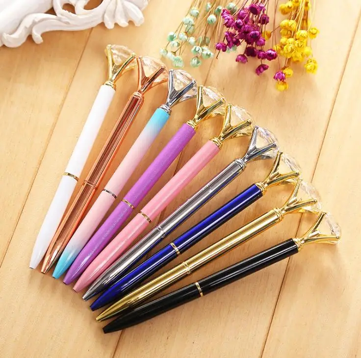 Crystal Big Diamond Roller Ballpoint Pen Office Supplies Retail Wedding Gifts Wholesale