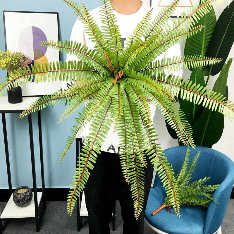 50/65cm große künstliche Farn tropische Palmen pflanzen gefälschte persische Wandbehang Palme Kunststoff fallende Blätter für Outdoor-Dekor