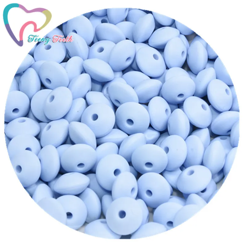 40 PCS Mixed Colors Silicone Lentil Beads Food Grade Teether Pearl Chews Pacifier Chain Clips Beads Silicone Baby Teething Toys