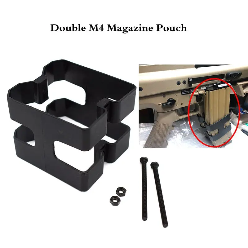 Doppio M4 Magazine Pouches Accoppiatore Connettore parallelo Magazine Airsoft Cartuccia Clip per M4 M4A1 Fucile Fucile Pistola Accessori