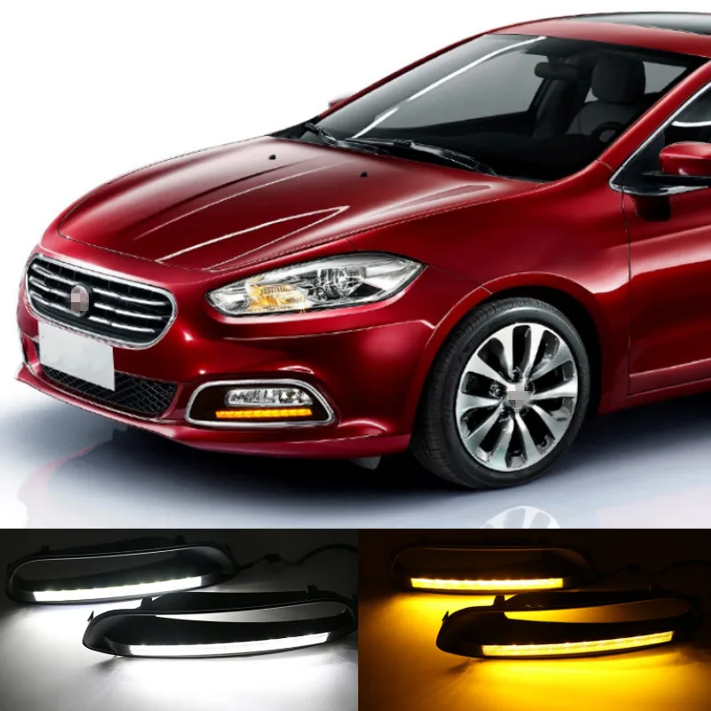 

LED DRL Daytime running light case For Fiat Viaggio 2015-2017 fog lamp frame Fog light Car styling