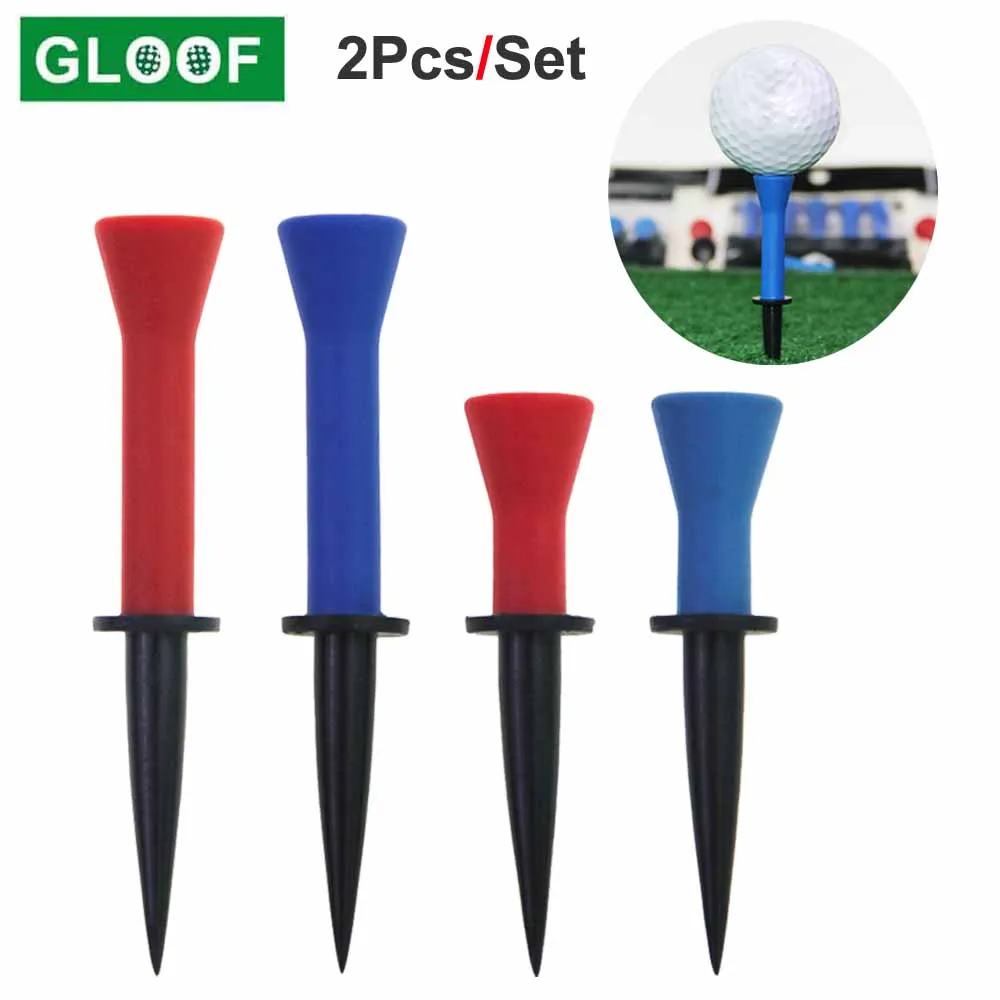 2Pcs/Set Rubber Cushion Top Golf Tees 58mm/76mm Red Blue Color Golf Practicing for Golfer