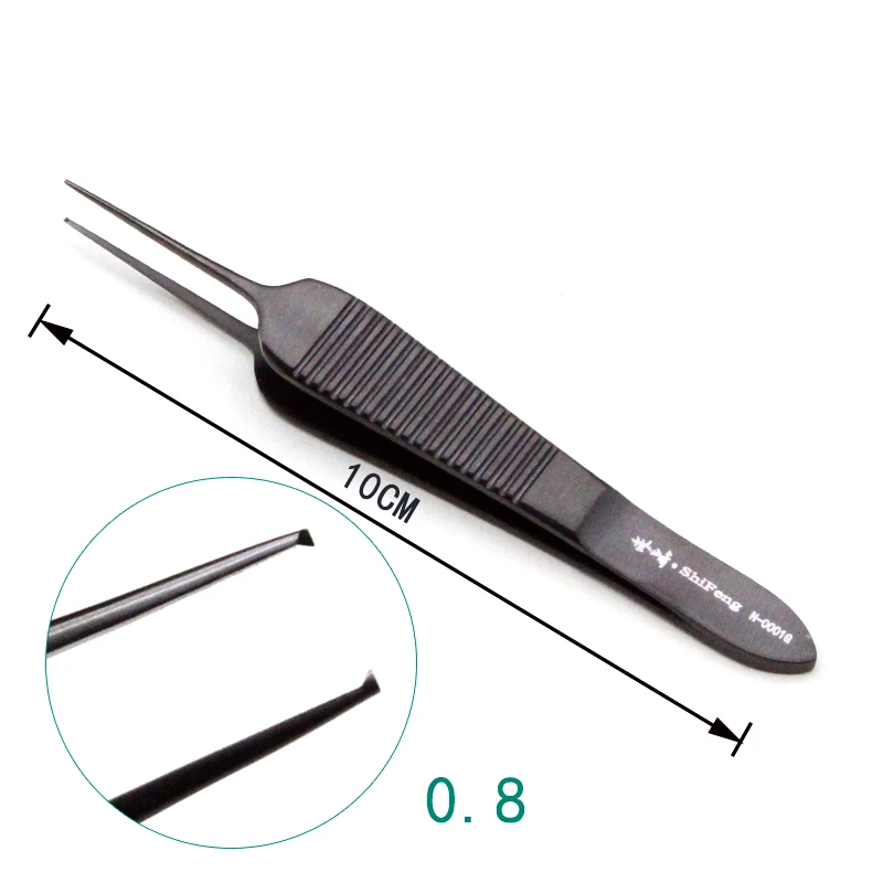 12.5mm/0.4mm de aço inoxidável dos fórceps oftálmicos da cirurgia plástica cosmética do instrumento de funcionamento cirúrgico 0.6 cm de edison