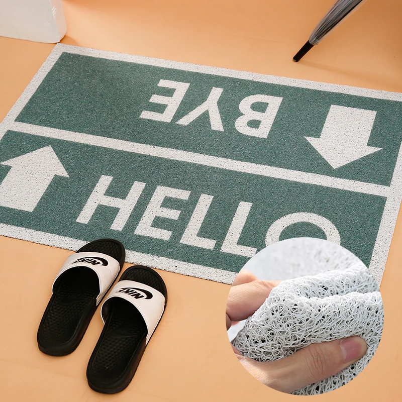 Home Entrance Door Mat Carpet Dust Removal Anti-slip Floor Mats Carpet Kitchen Mat Bath Mat Creative Hello Bye Custom Door Mats