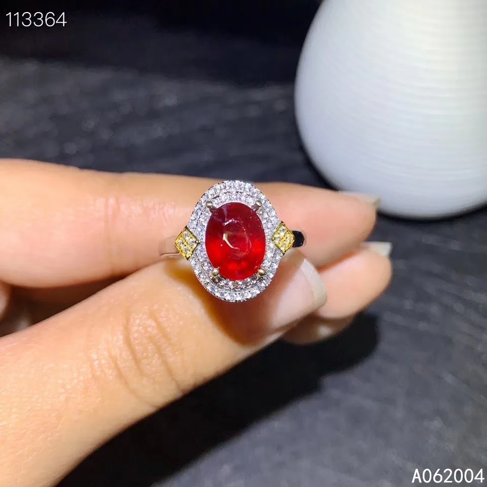 

KJJEAXCMY fine jewelry 925 sterling silver inlaid natural adjustable ruby new Female Woman Girl Miss ring popular Support test