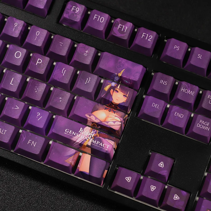 1ชุด PBT 5ด้าน Dye Sublimation Keycaps สองมิติการ์ตูนอะนิเมะ Beelzebul คีย์สำหรับ Genshin Impact เชอร์รี่โปรไฟล์