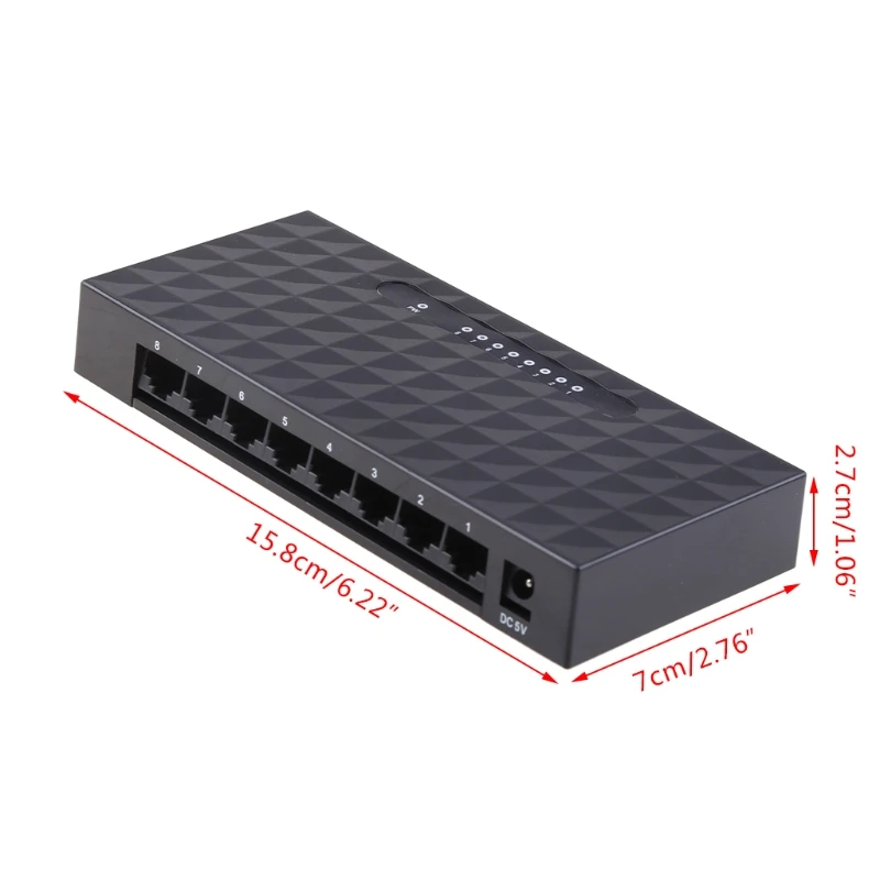 8-Port 10/100Mbps Ethernet Network Switch HUB Desktop Mini Fast LAN Switcher Adapter