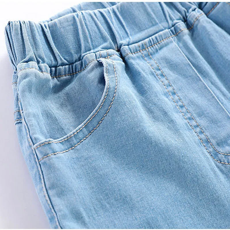 Hot 2-12Year Baby Jeans Shorts Summer Cotton Elastic Waist Short Pants Teenage Beach Clothes Children Shorts Kids Denim Trousers