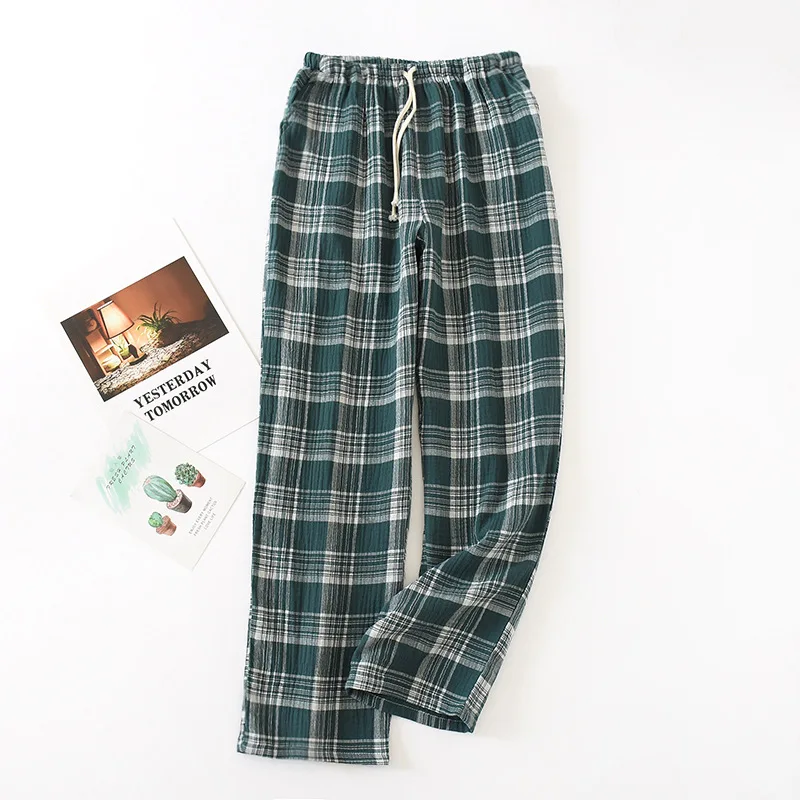 Fdfklak Neue Plaid Baumwolle Damen Pyjama Hosen Pyjama Hose Frauen Schlaf Böden Lounge Tragen Schlaf Hosen Frühling Sommer Q1311