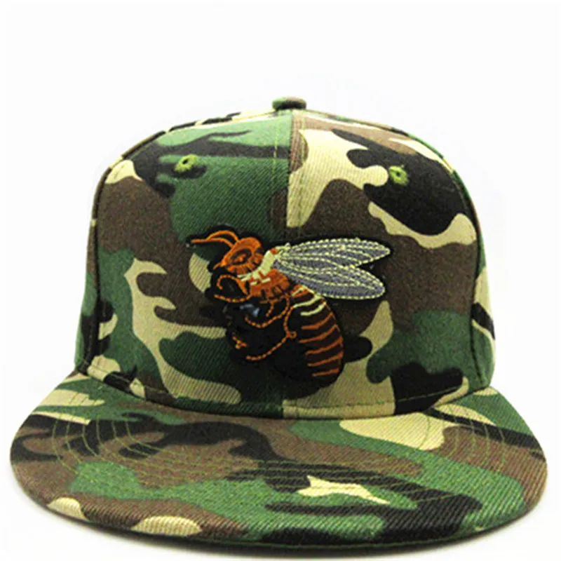 2021 Bee Embroidery Cotton Baseball Cap Hip-hop Adjustable Snapback Hats for Men and Women 28