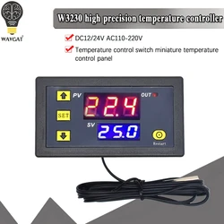 W3230 12V 24V AC110-220V Probe line 20A Digital Temperature Control LED Display Thermostat With Heat/Cooling Control Instrument