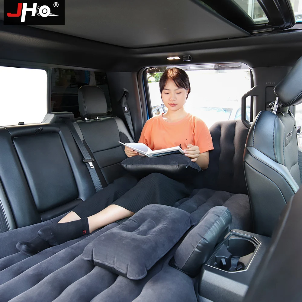 JHO Car Back Seat Cover Air Inflatable Travel Bed Mattress Sofa Outdoor Camping Cushion For Ford Raptor Explorer Grand Cherokee