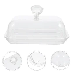 Butter Lid Bread Container Dish Holder Box Storage Large Rectangular Handle Refrigerator Covers Keeper Dishes Cake Countertop