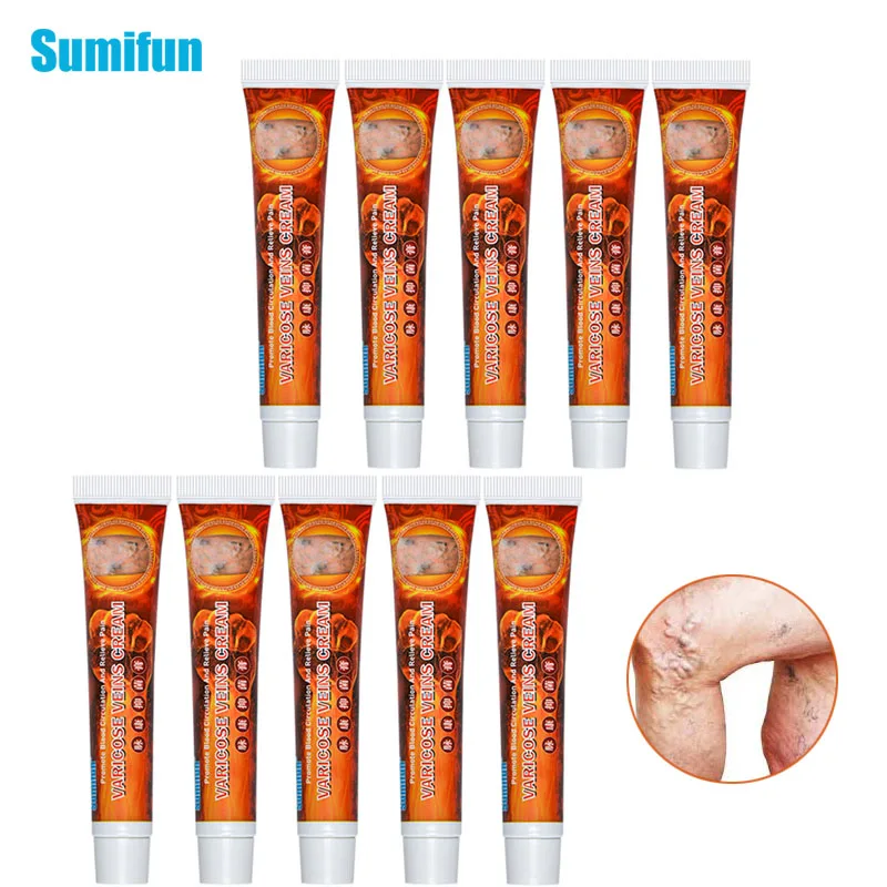 

10Pcs 20g Sumifun Varicose Veins Cream Chinese Herbal Medical Treatment Vasculitis Phlebitis Spider Pain Relief Ointment