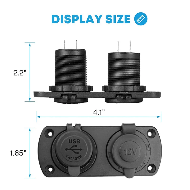 DaierTek 12V Dual USB Car Cigarette Lighter Socket Splitter 12V Charger Power Adapter Outlet Accessories New Arrive