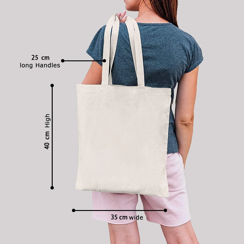 Fashion Shopping Bag Handbag Lady White Casual Commuter Feather Pattern Printed Canvas One Shoulder Can Be Reused and Portable